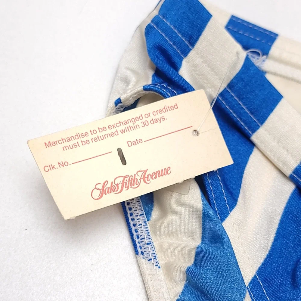 Occhi di Mare Mens S Vintage Striped Swim Briefs Blue‎ White NWT NEW 80s